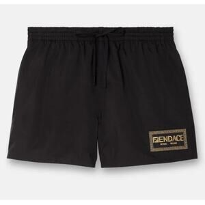 Mens Fendace Fendi Versace Collab Drawstring Swim Shorts Swimwear 56 3XL Black